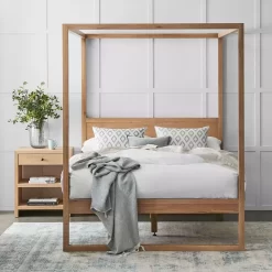 Frankie 4 Post Bed - Natural -Fashion Furniture Store 1117260449 z