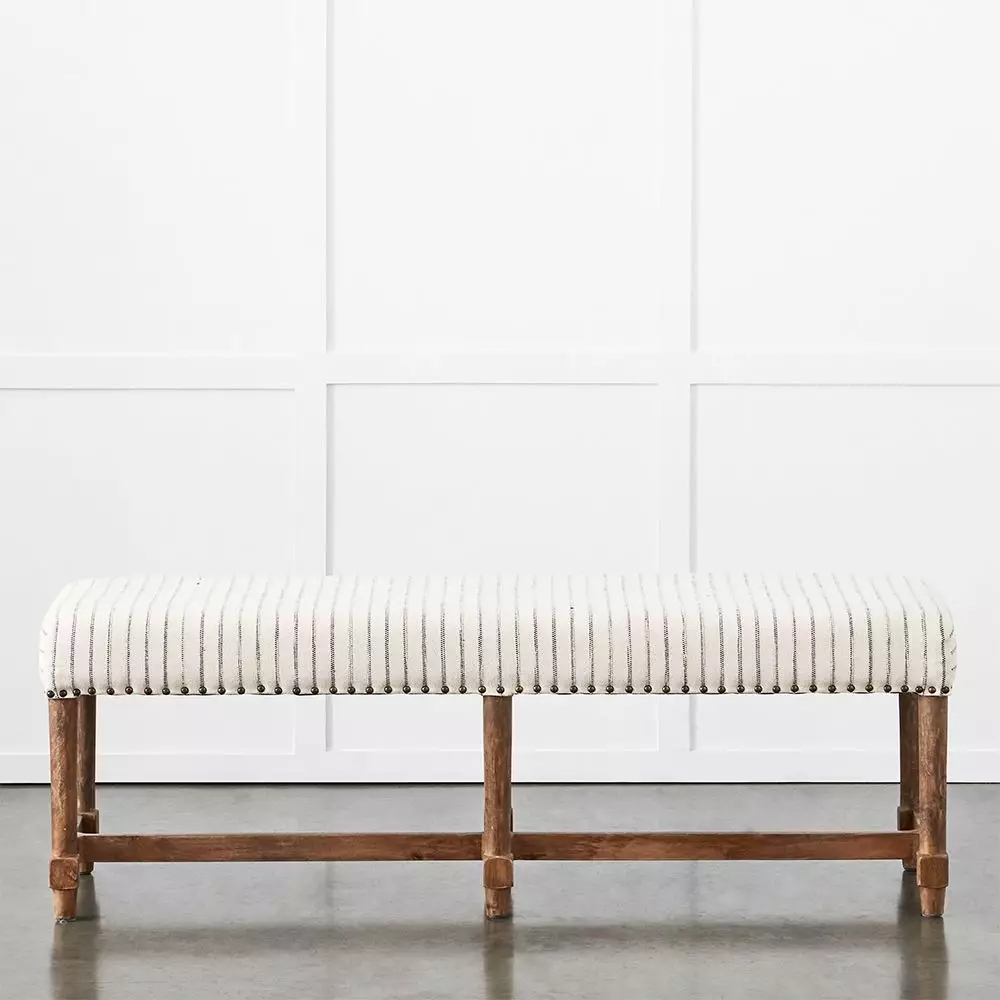 Khadi Hickory Stripe Bench 4 Khadi Hickory Stripe Bench - Image 2